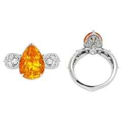 Kat Florence Mandarin Granat Ring 7,15ct Fanta Farbe Diamanten