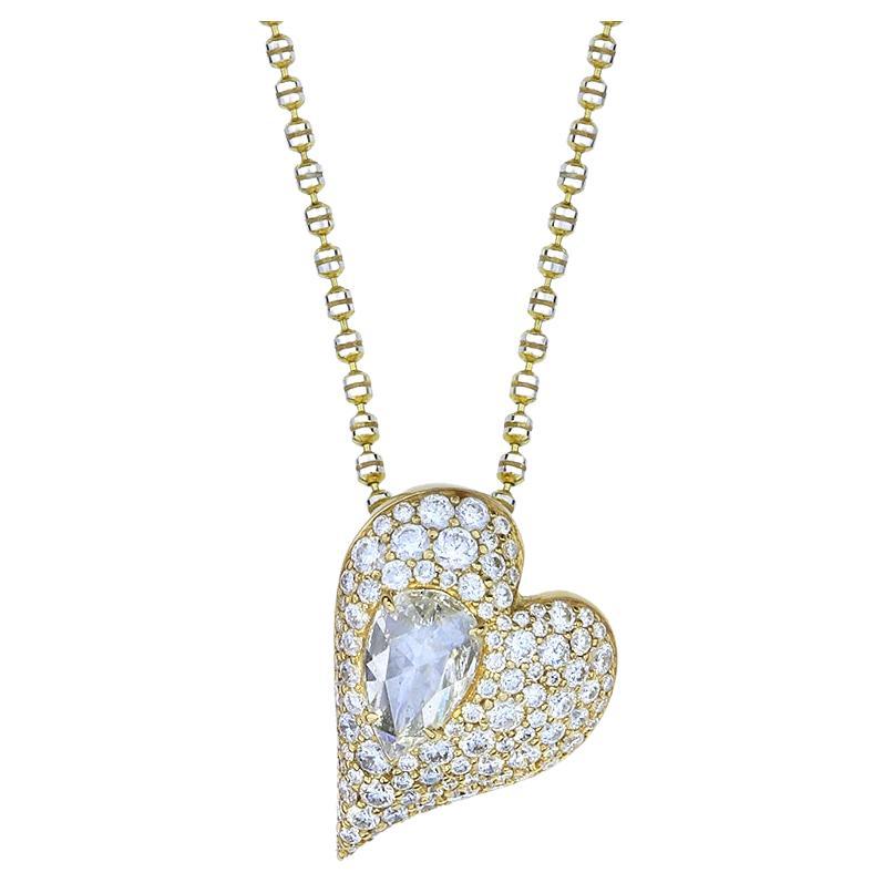 Kat Florence Old World Collection 1.24 Carat Total Weight Diamond 18K Necklace For Sale