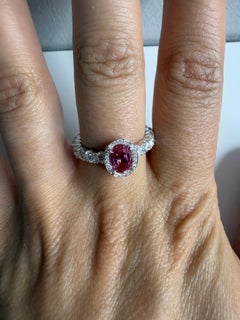 Kat Florence Padparadscha Sapphire Ring 1.53ct Unheated Diamonds