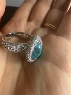 Kat Florence Paraíba Tourmaline Ring 5.97ct Mozambique Diamonds