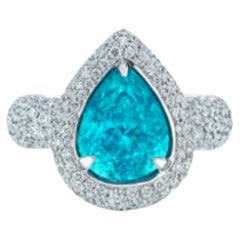 Kat Florence Paraíba Tourmaline Ring 5.97ct Mozambique Diamonds