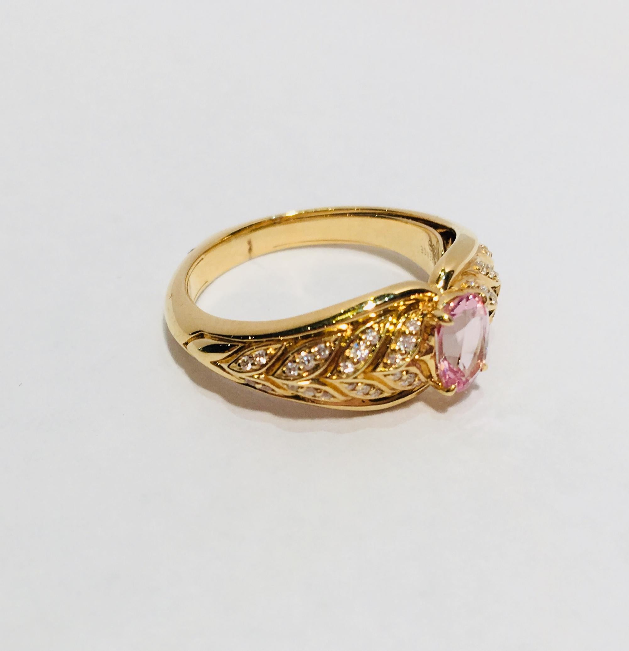 Kat Florence Pink Mogok Spinel D Flawless Diamonds 18 Karat Gold Designer Ring 3