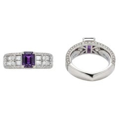 Kat Florence Unheated Kashmir Purple Sapphire Ring 1.51ct with D Flawless Diamon