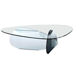 En stock à Los Angeles:: Kat Glass Table Designed by Karim Rashid:: Made in Italy