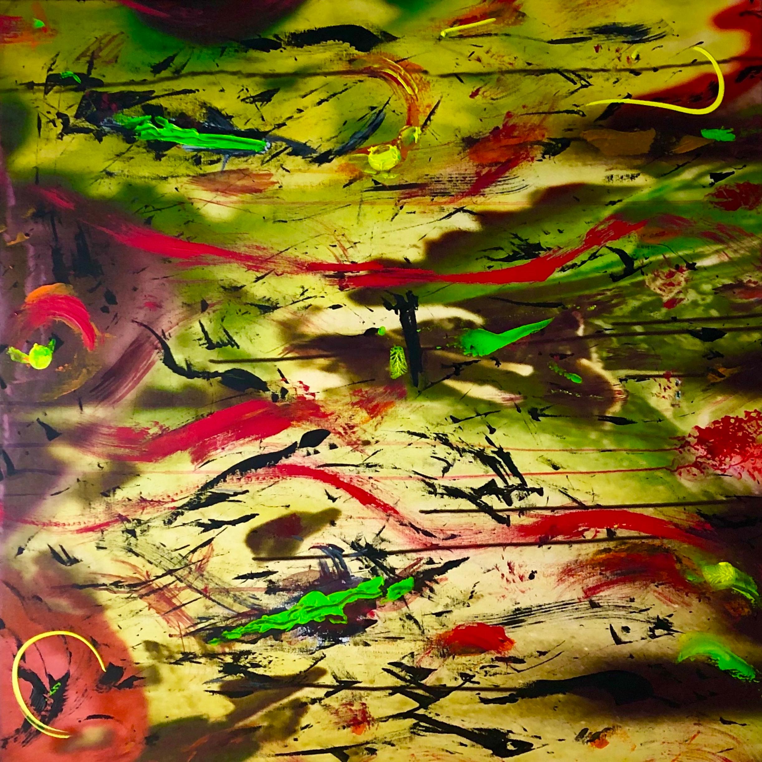 Kat O'Neill Abstract Painting – Etwas ist passiert 