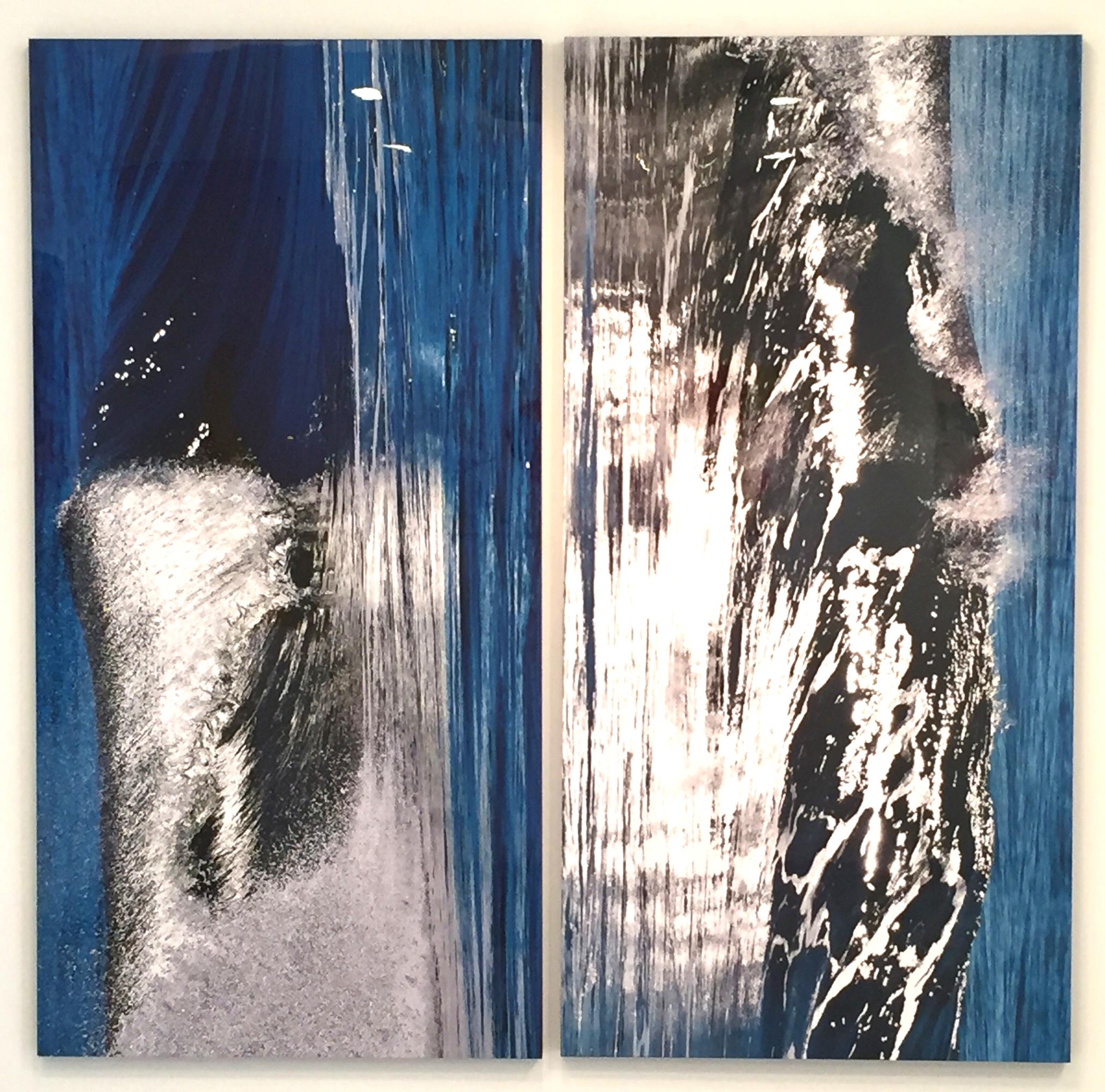 Silbernes schimmerndes Diptychon