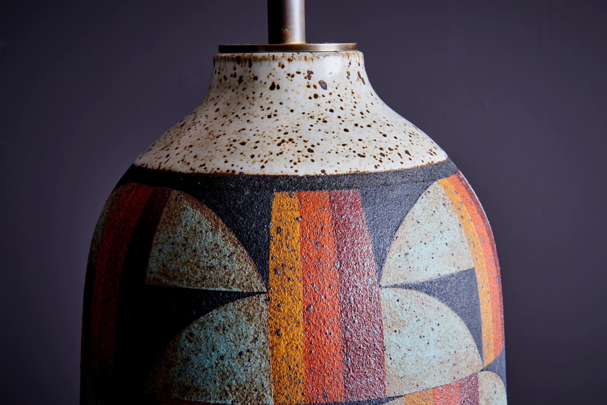Ceramic Kat & Roger Table Lamp with hand-crafted and hand-painted ceramic base, USA