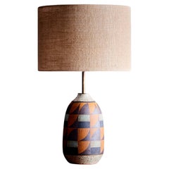 Kat & Roger Table Lamp with hand-crafted and hand-painted ceramic base, USA