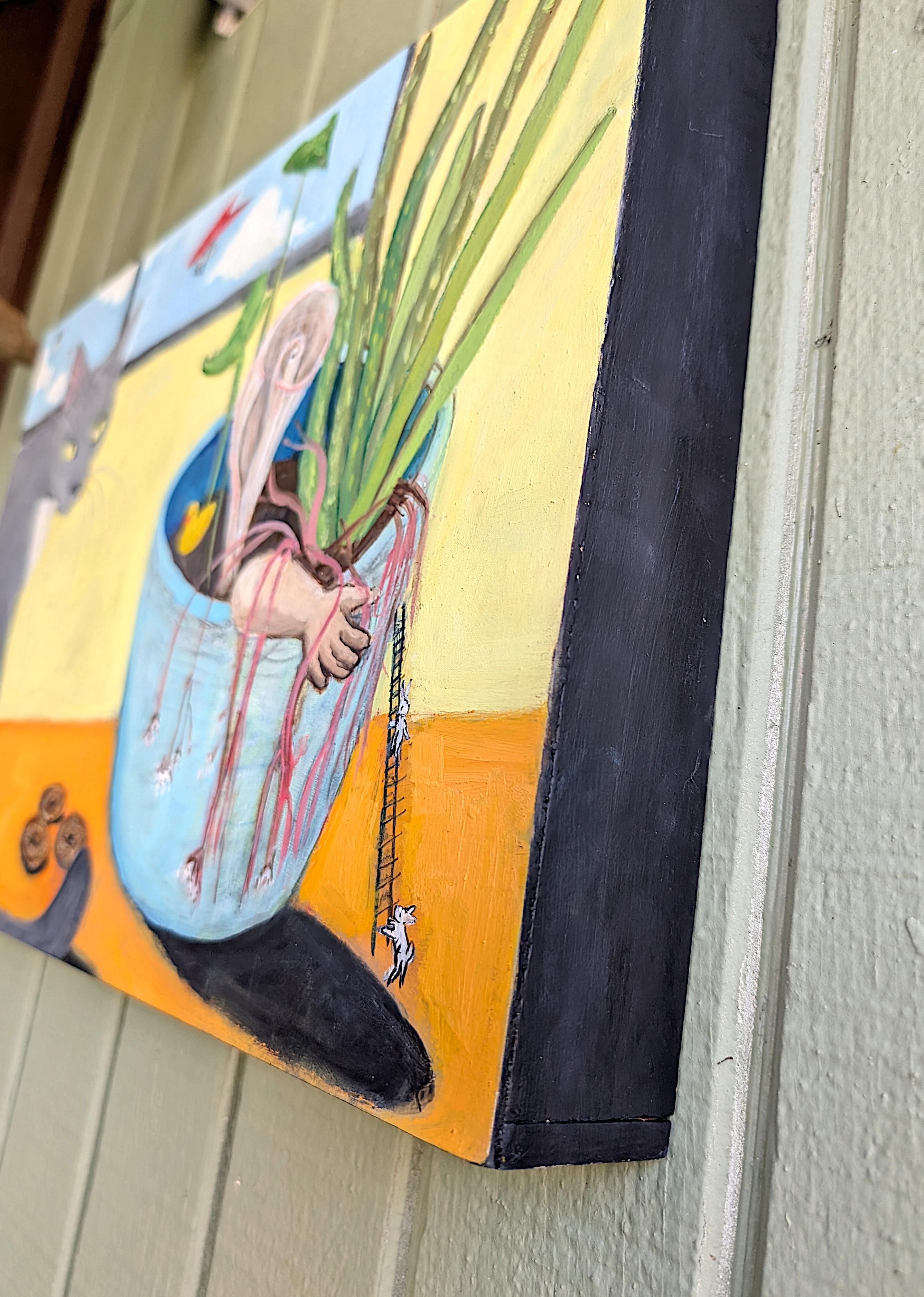 Flip of the Coin, Ölgemälde – Painting von Kat Silver