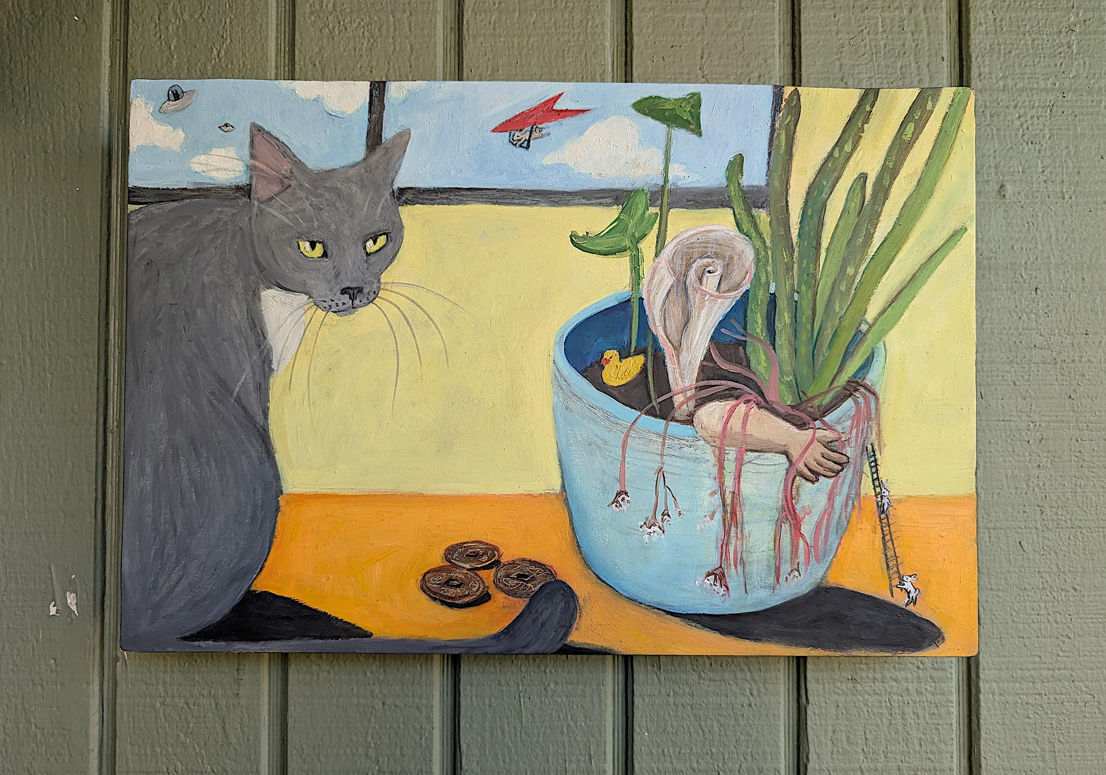 Flip of the Coin, Ölgemälde (Surrealismus), Painting, von Kat Silver