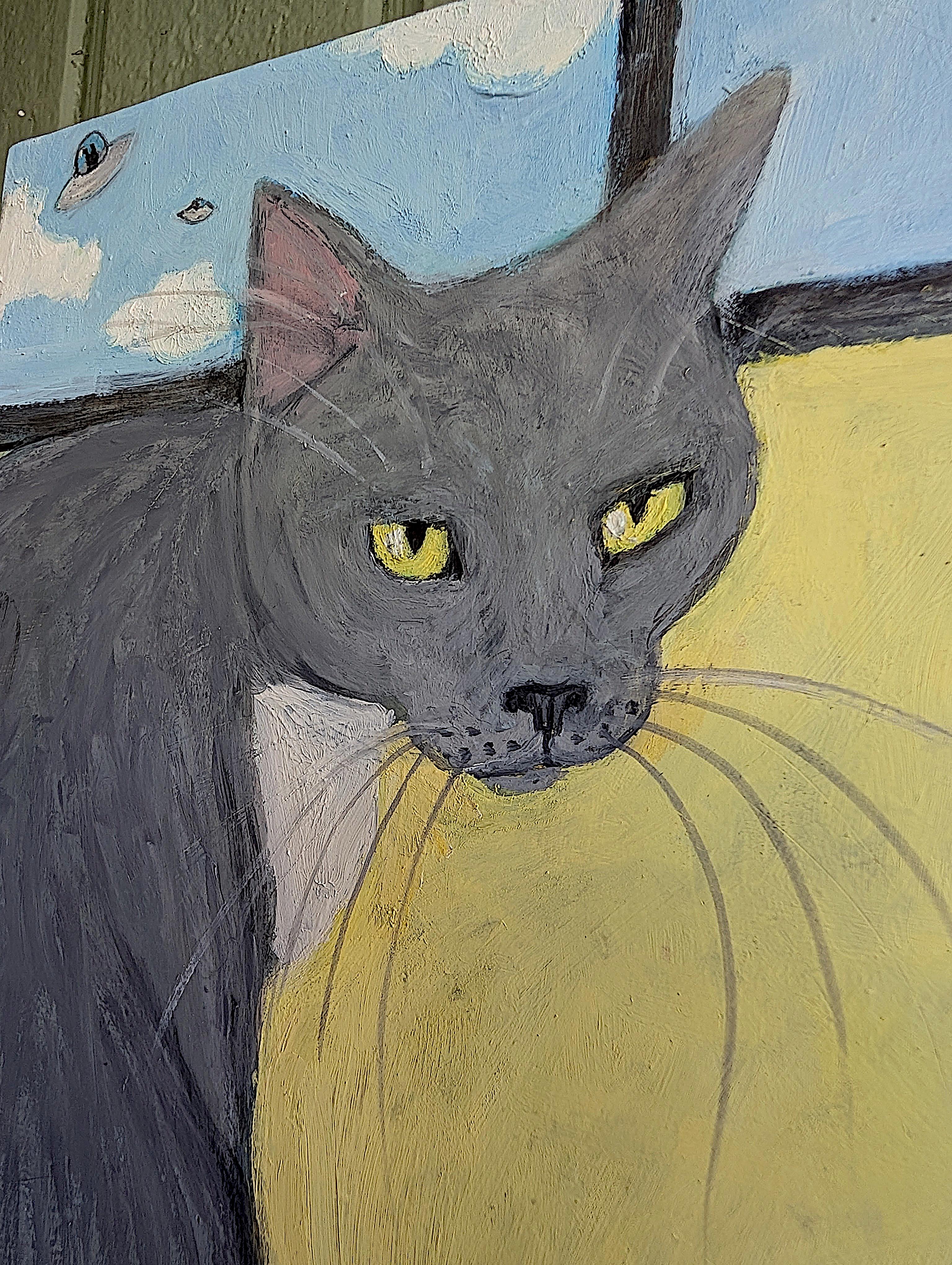 Flip of the Coin, Ölgemälde (Braun), Animal Painting, von Kat Silver