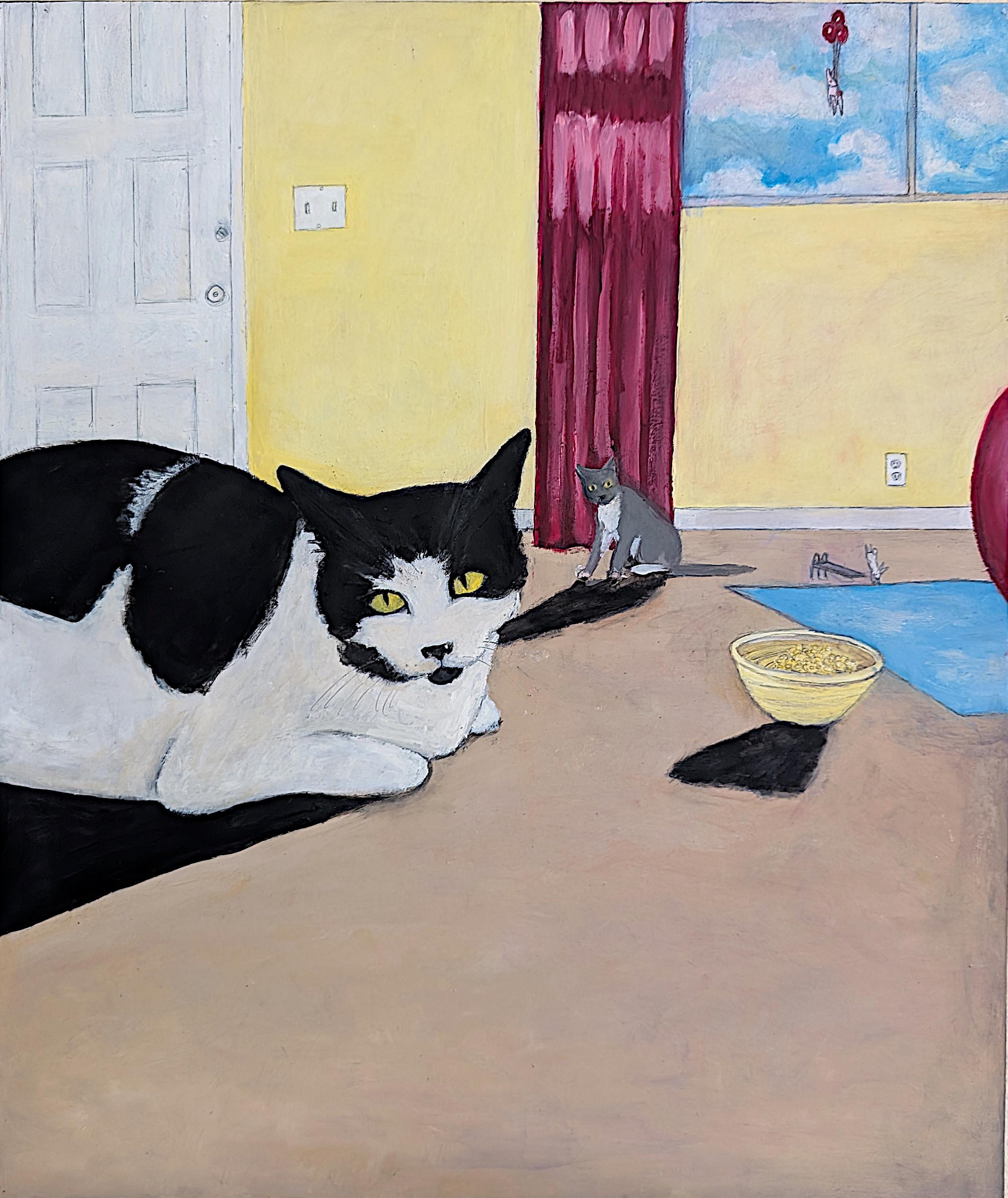 Völlig friedlich, Ölgemälde – Art von Kat Silver