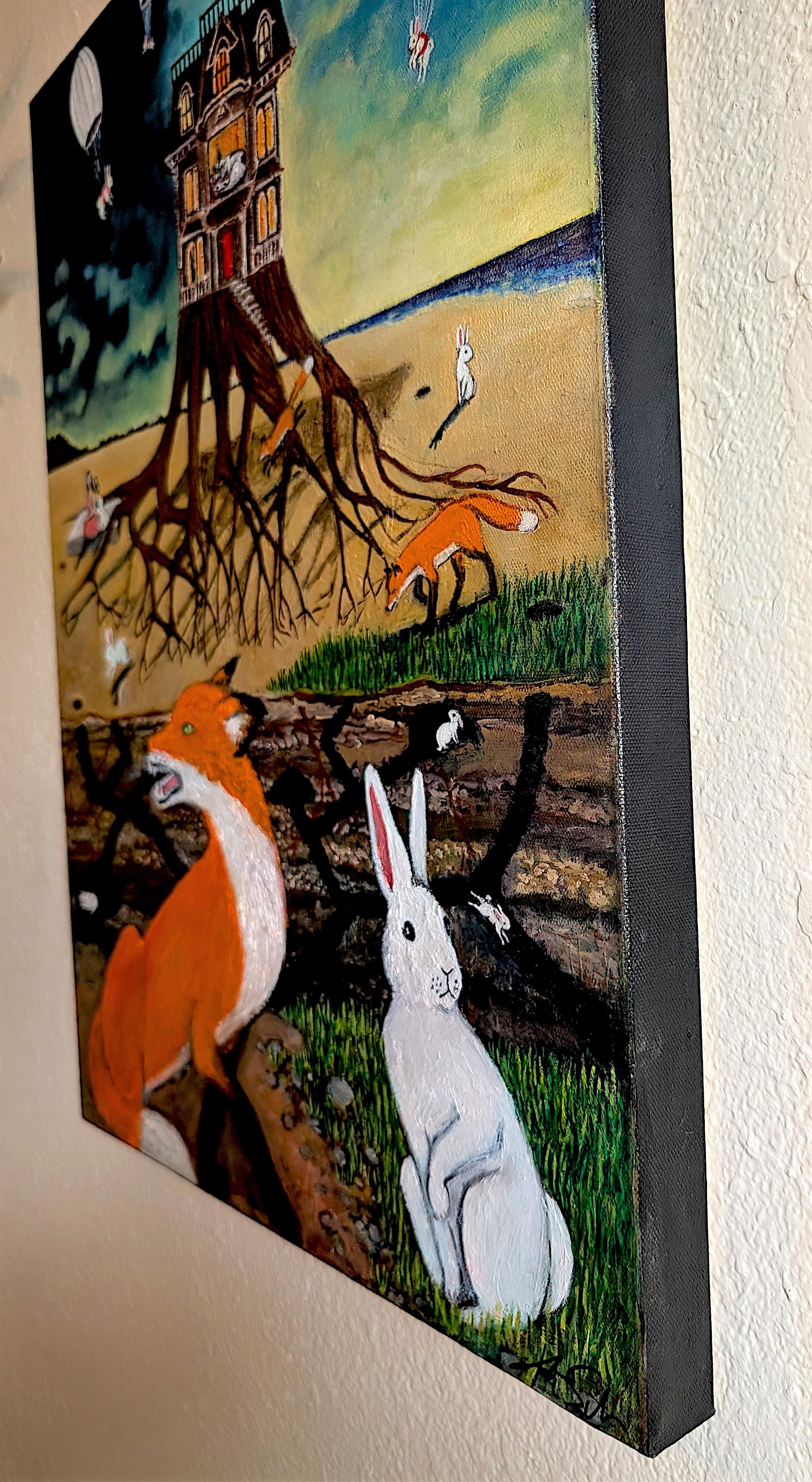 Der Verschüttete, Ölgemälde – Painting von Kat Silver