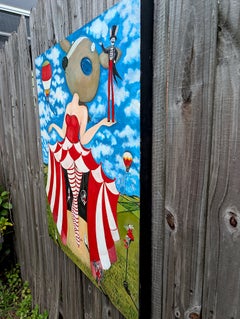 Sous la tente, peinture à l'huile