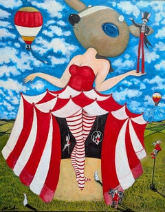 Sous la tente, peinture à l'huile