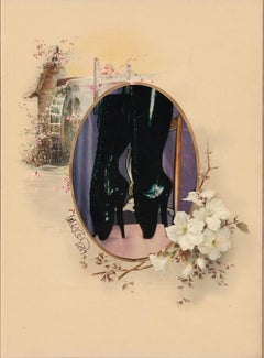 "Tip-Toe" Antique Victorian Photo Album page, C-type Print, Figurative