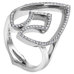 KATA 18k White Gold Statement Diamond Encrusted Kali Spear Dress Ring