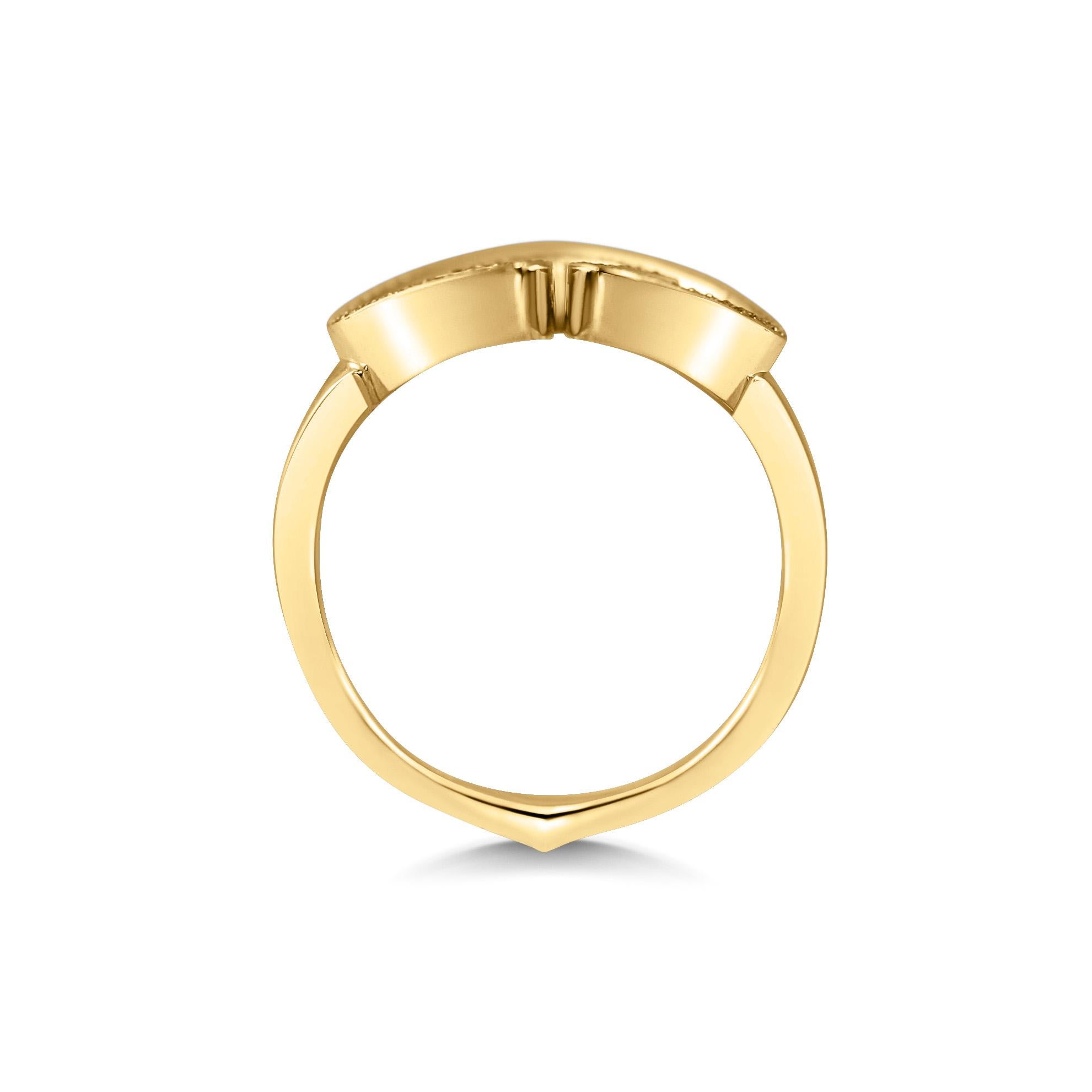 Round Cut Kata 18K Yellow Gold Statement Diamond Encrusted Kali Spear Dress Ring For Sale