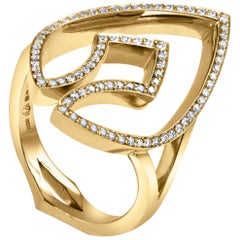 Kata 18K Yellow Gold Statement Diamond Encrusted Kali Spear Dress Ring