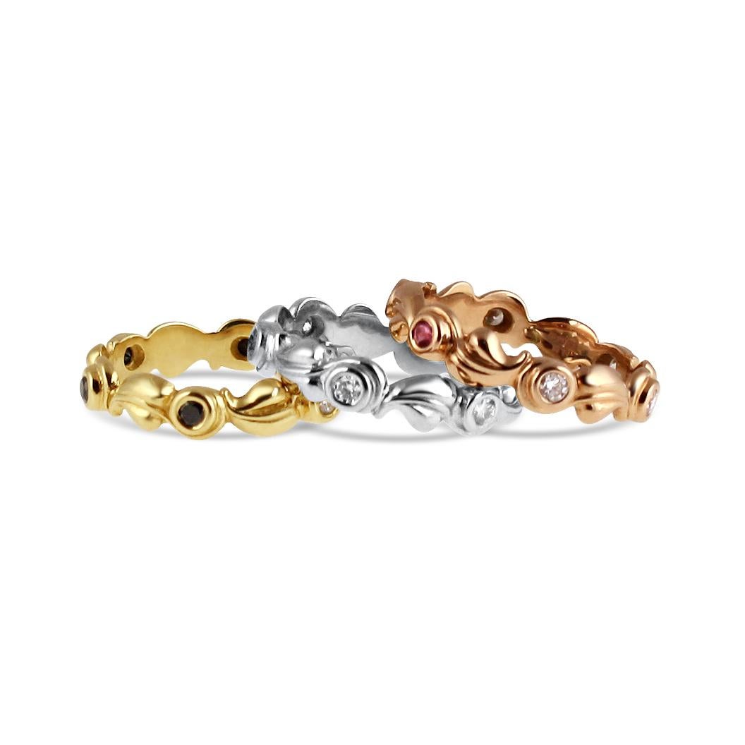 Modern Kata Grace 18ct Rose Gold 0.24ct White Diamonds Brilliant Cut Band Wedding Ring For Sale