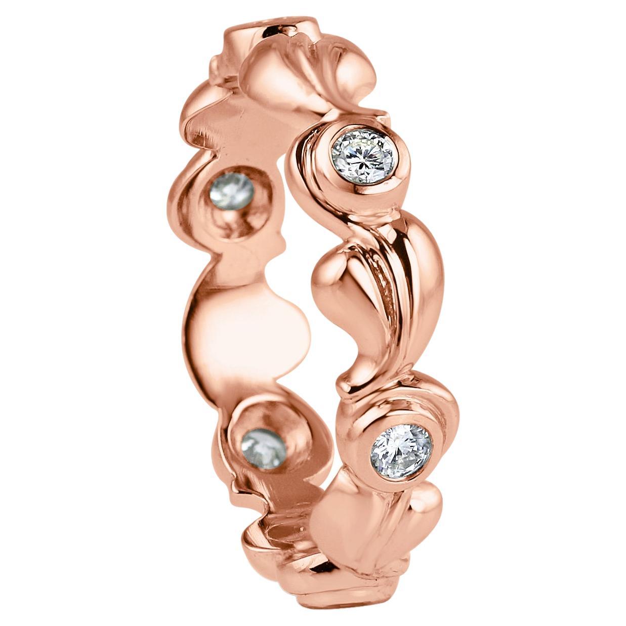 Kata Grace 18ct Rose Gold 0.24ct White Diamonds Brilliant Cut Band Wedding Ring For Sale
