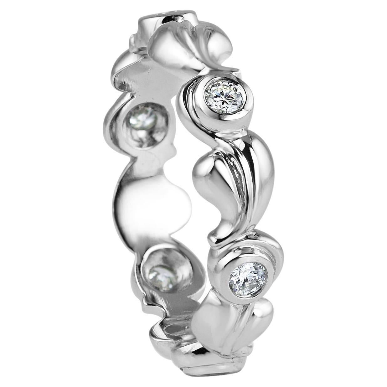 KATA Grace, alliance moderne en platine avec diamants blancs taille brillant de 0,24 carat