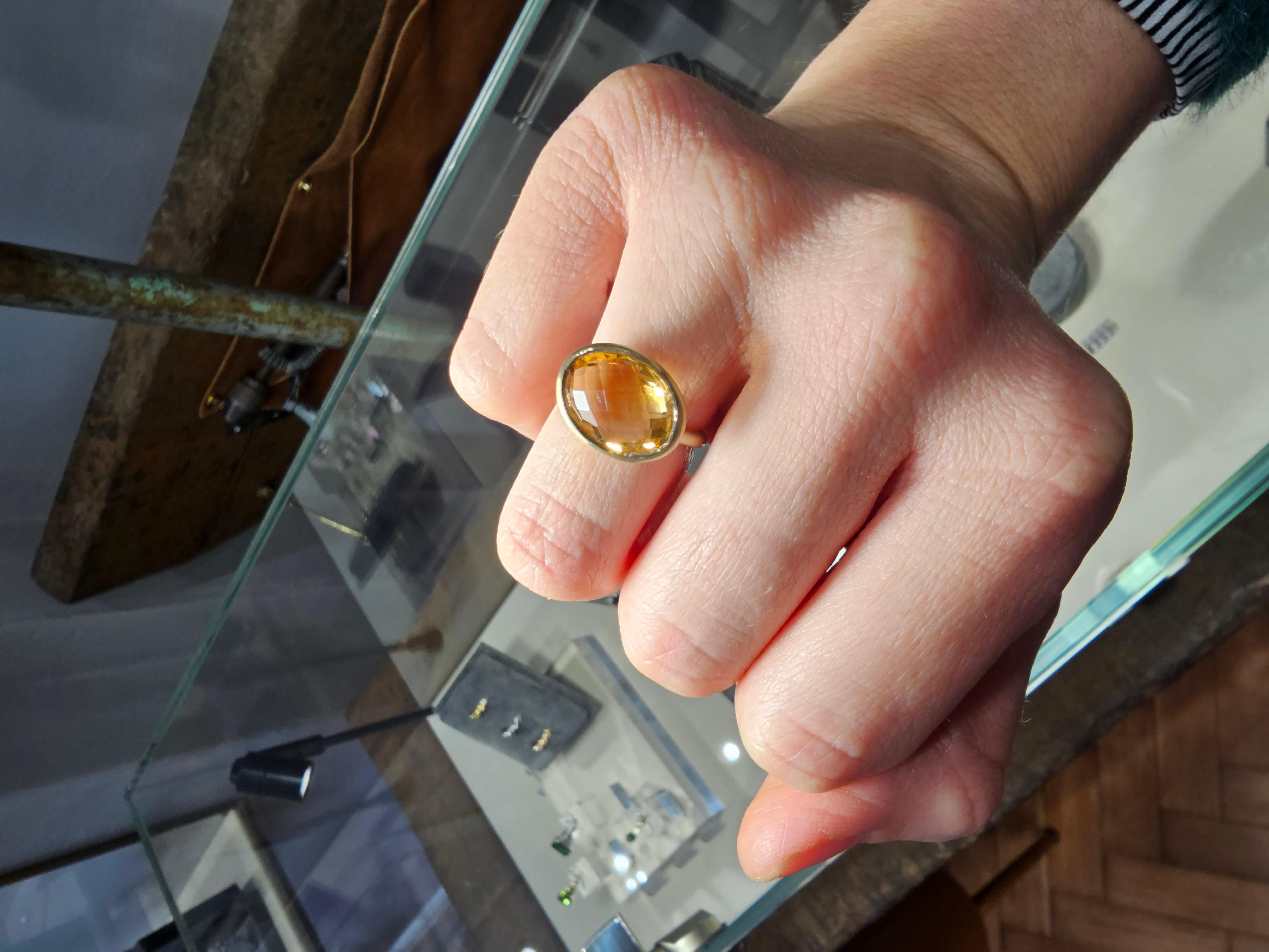 Halo Ring – Oval Citrine Yellow Gold

Our Halo Collection features checkboard-cut, faceted semi precious gemstones surrounded by a Halo of Gold. If you would prefer a different metal, or a different gemstone, please get in touch for a custom