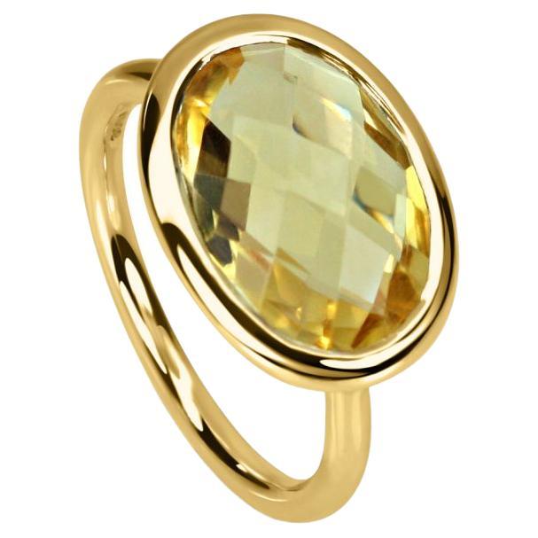 Kata Halo Oval Golden Citrine 9 Carat Yellow Gold Cocktail Fashion Dome Ring