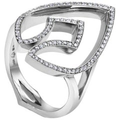 KATA Platinum Statement Diamond Encrusted Kali Spear Dress Ring