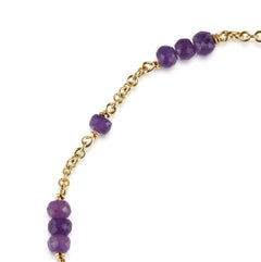 KATA Sapphire Bead Bracelet with 9 Carat Gold Chain with Hook Clasp Fitting