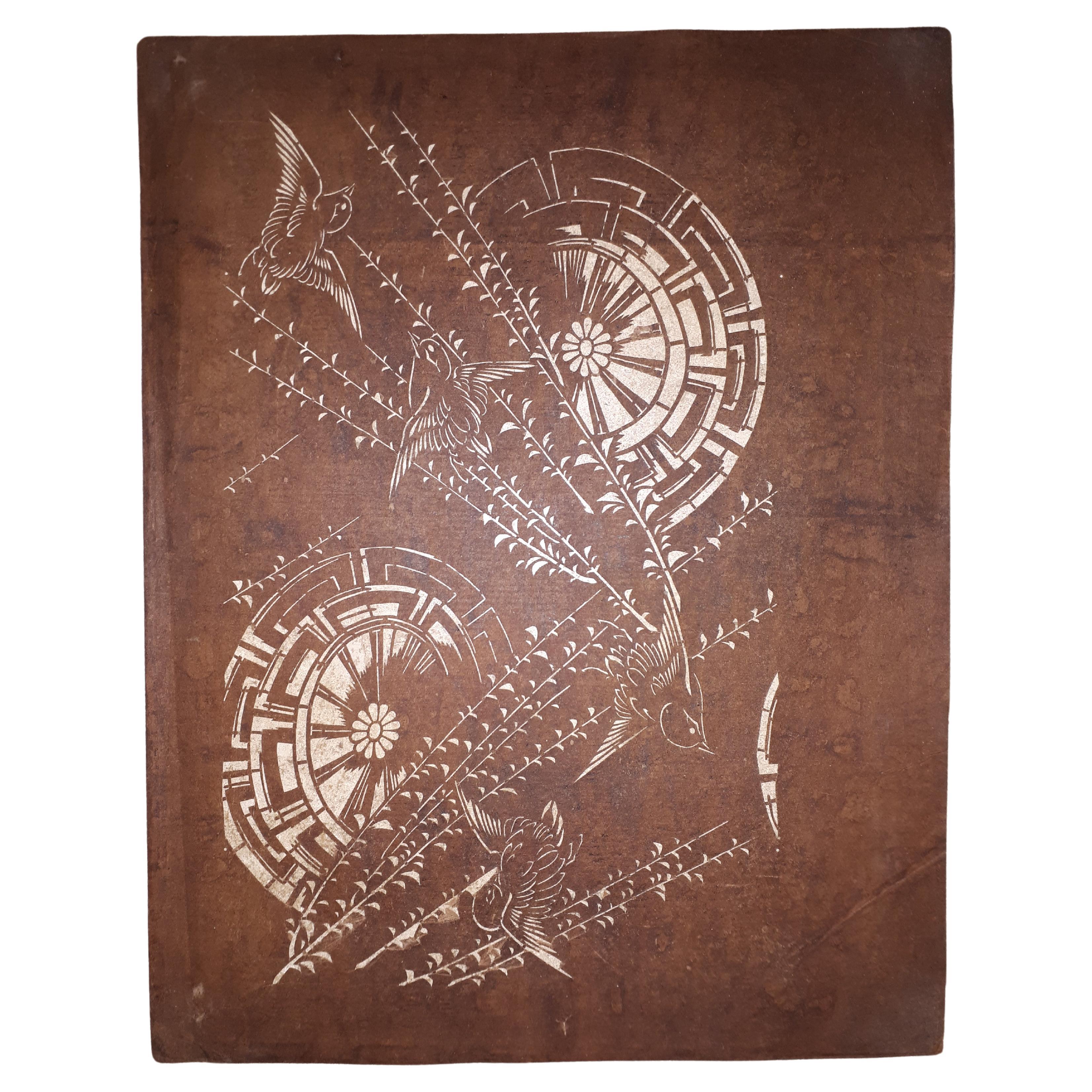 Katagami (japanese Stencil), Meiji Era Japan For Sale