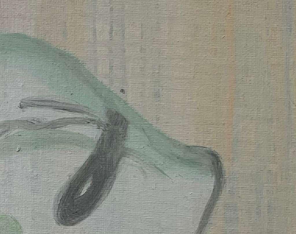 Sauerstoffmaske (Grau), Abstract Painting, von Katalin Soós