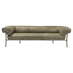 Katana Gray Leather Sofa by Paolo Rizzatto