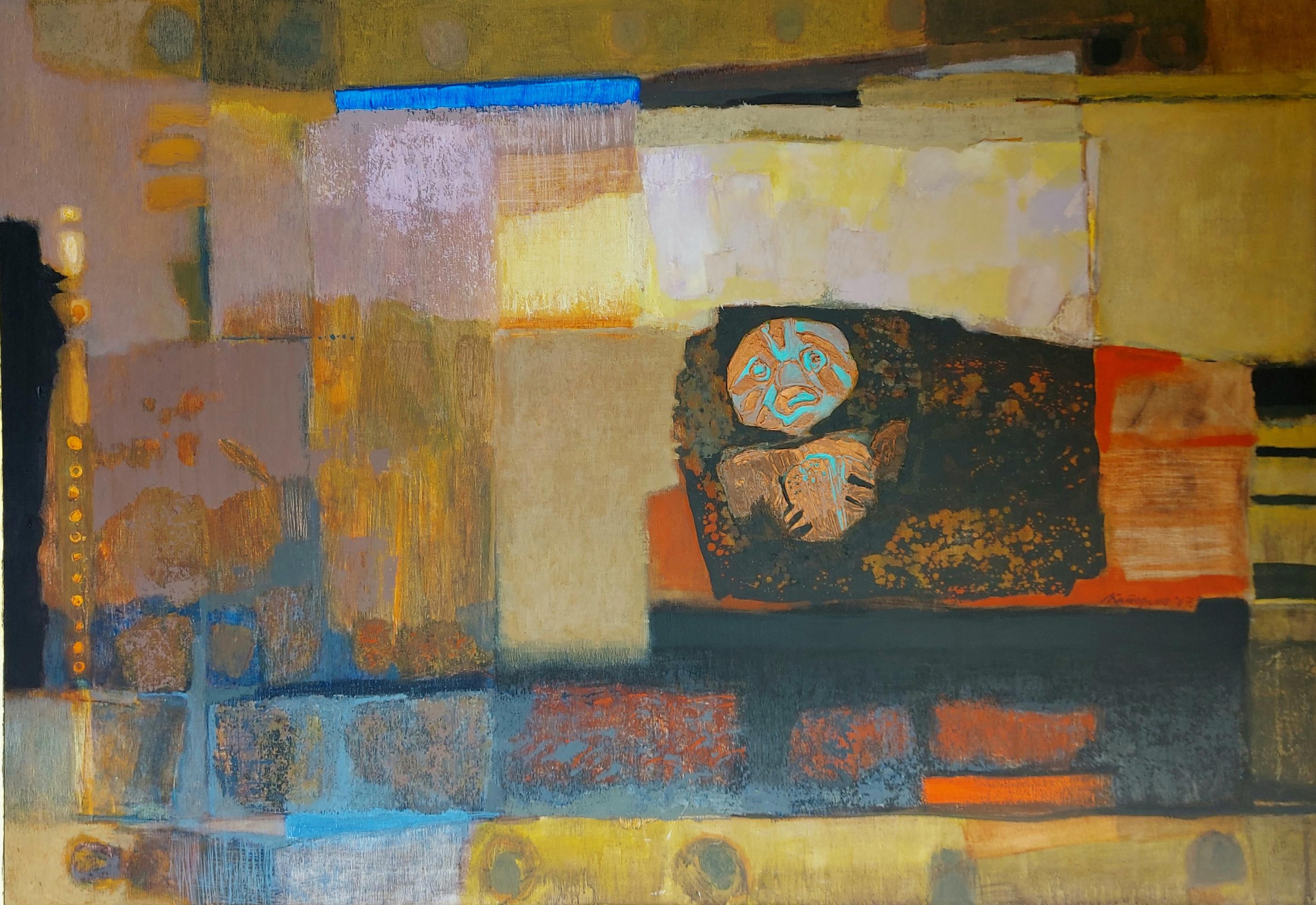 Landscape Painting de Katarina Dordevic  - Ídolos olvidados III" de Katarina Dordevic, Pintura acrílica sobre lienzo
