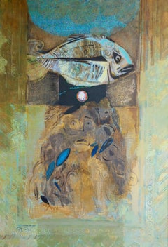 "Worship of the Moon" by Katarina Dordevic; 38" x 26.5" Acrylic on Canvas, 2004
