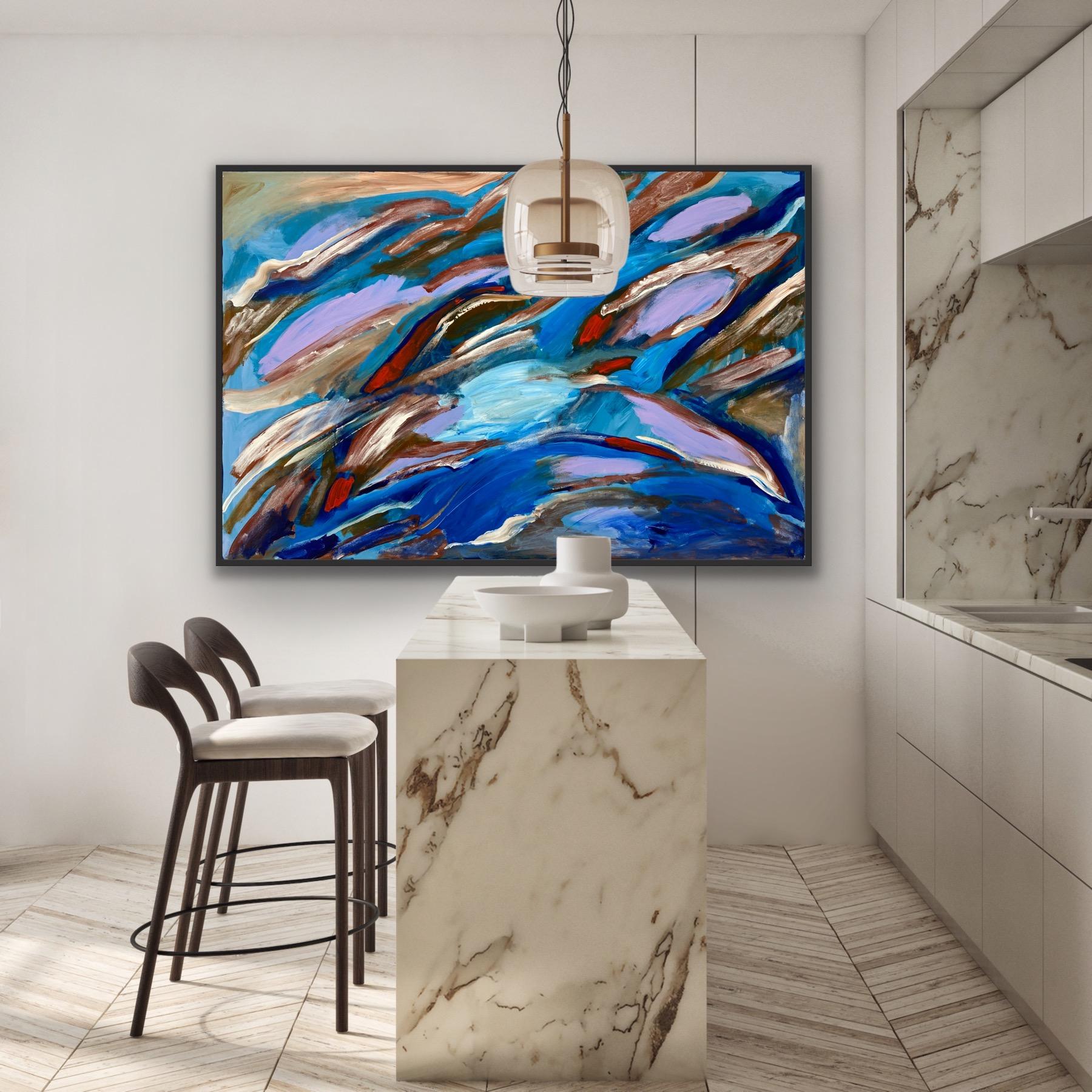 passion - Gray Abstract Painting by Katarina Joys