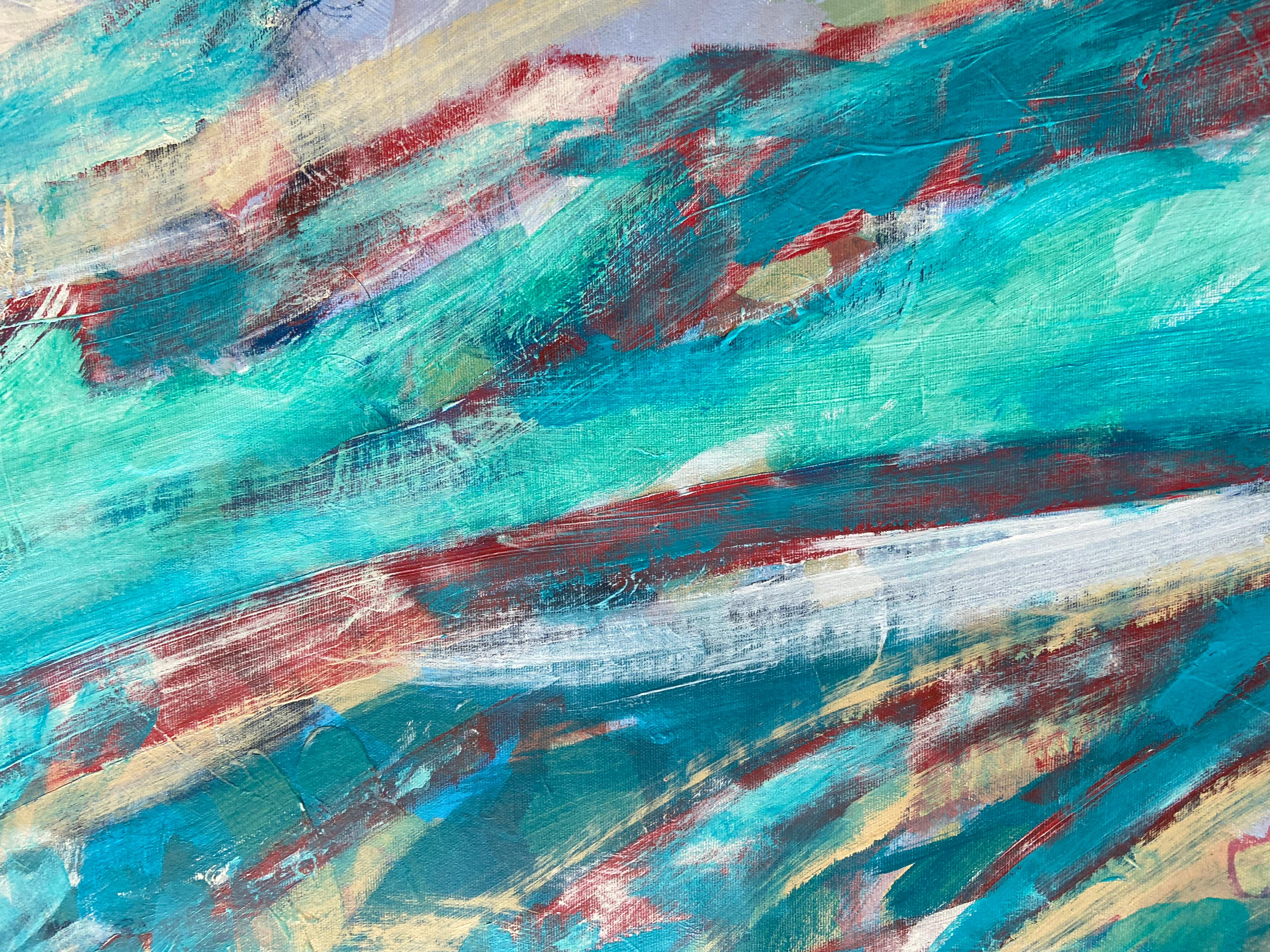 Abstrakte Landschaft (Grau), Abstract Painting, von Katarina Joys