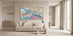 Abstract Light and Water Painting on Canvas, Oil and Acrylic
