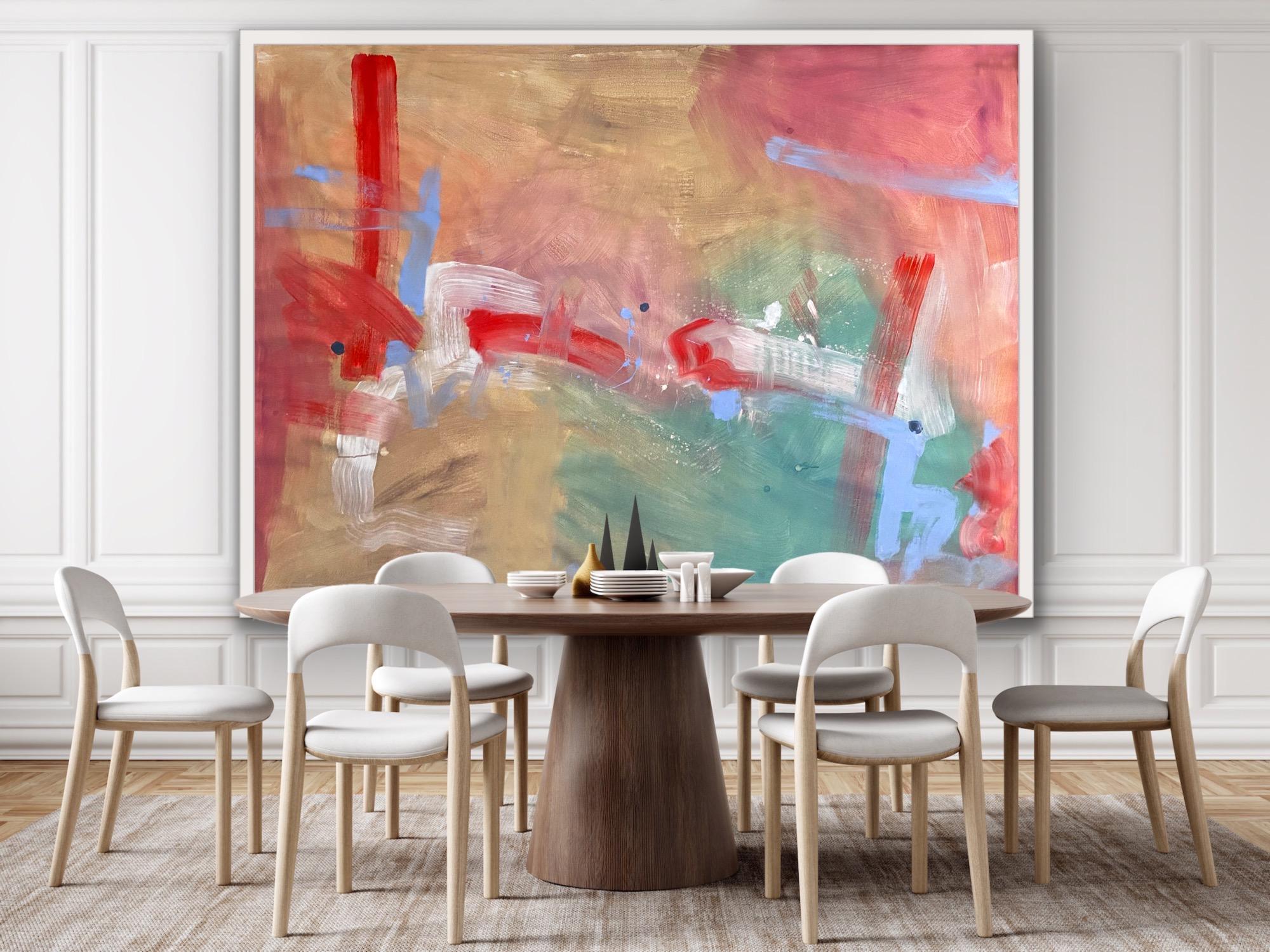 Peinture abstraite rouge - Painting de Katarina Joys