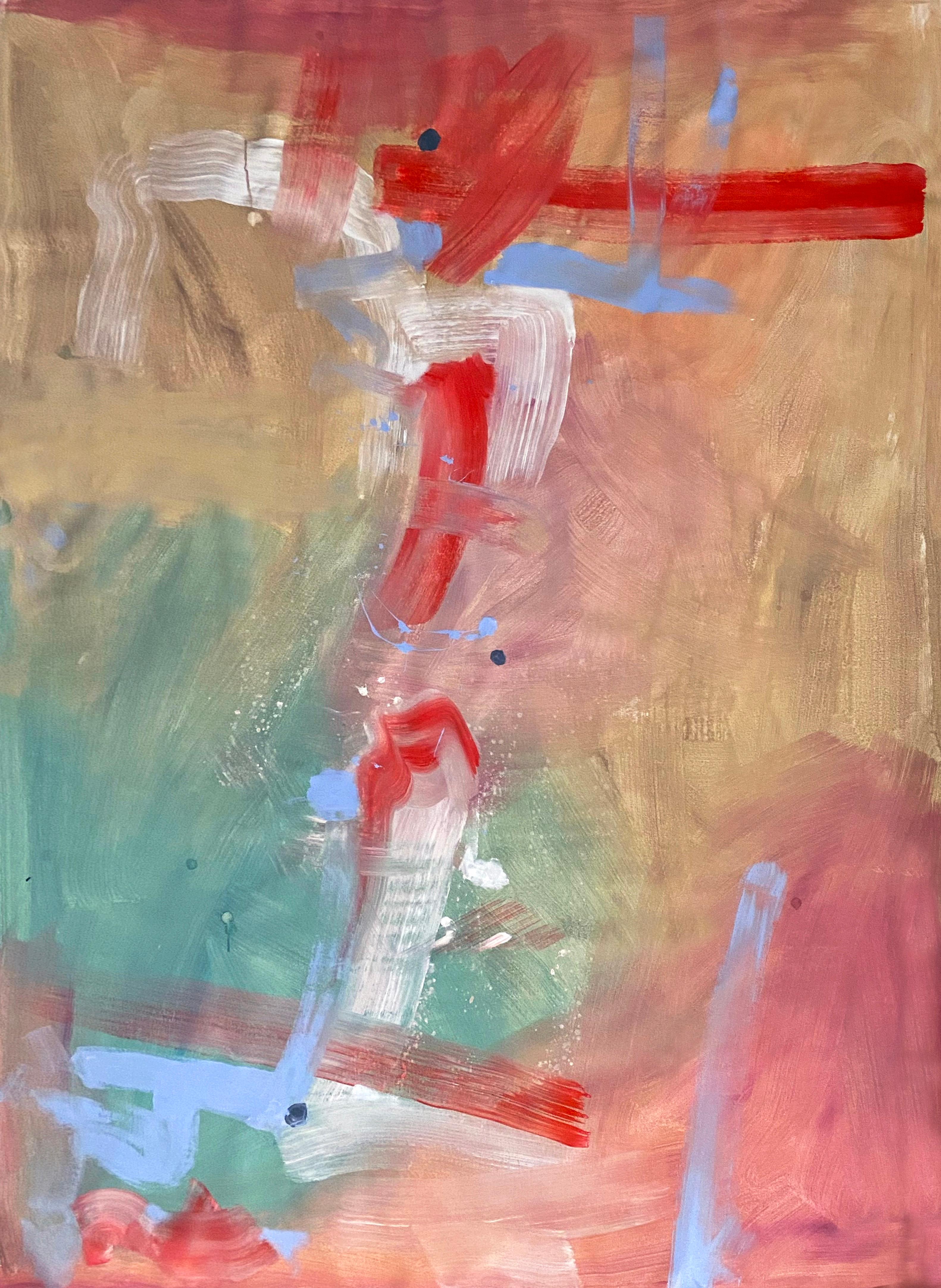 Peinture abstraite rouge - Impressionnisme abstrait Painting par Katarina Joys