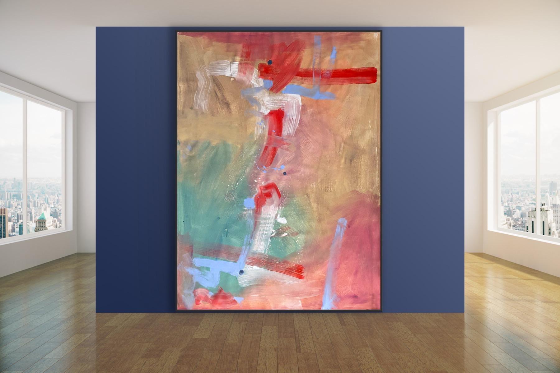 Peinture abstraite rouge en vente 1