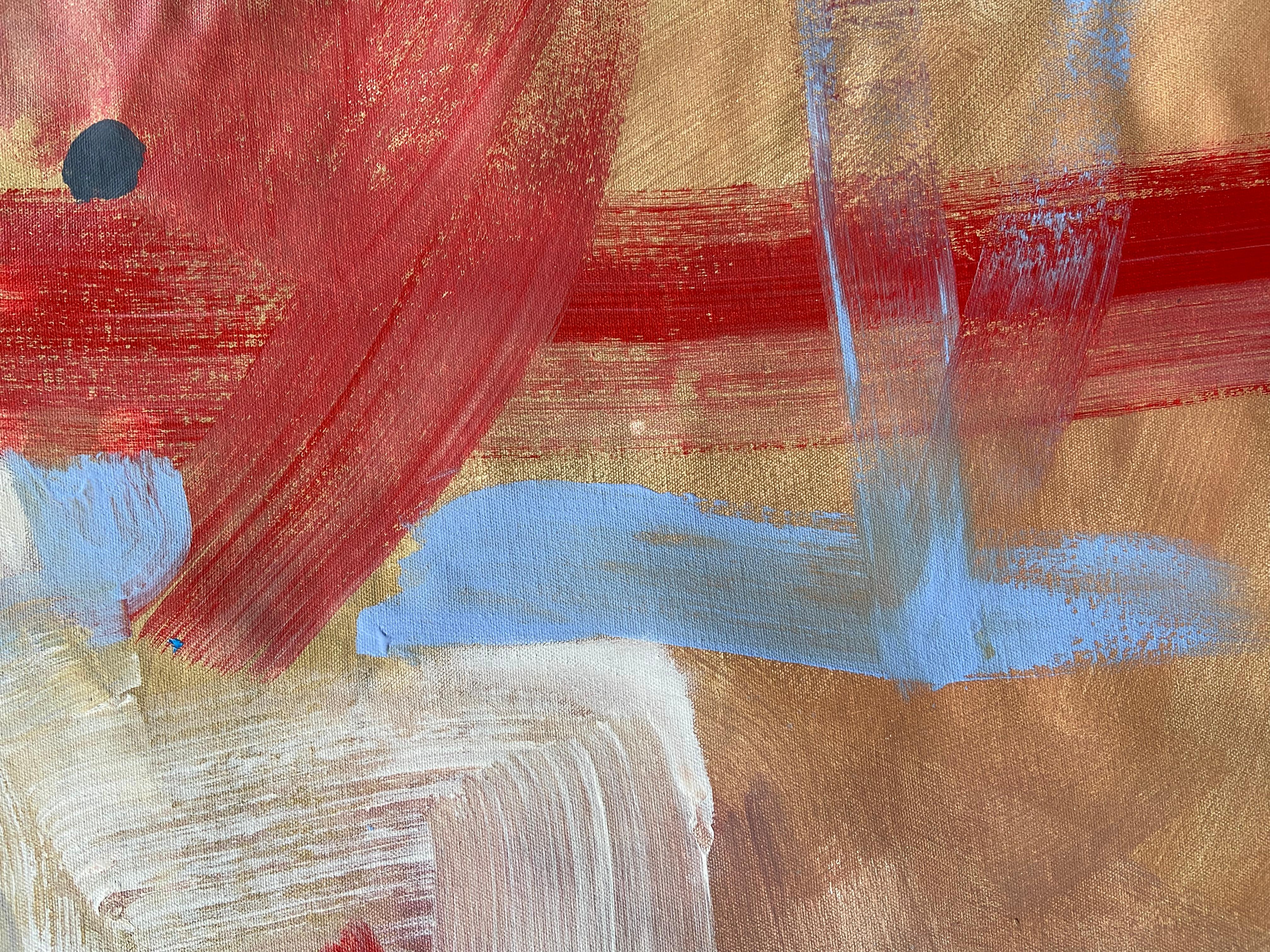 Peinture abstraite rouge en vente 2