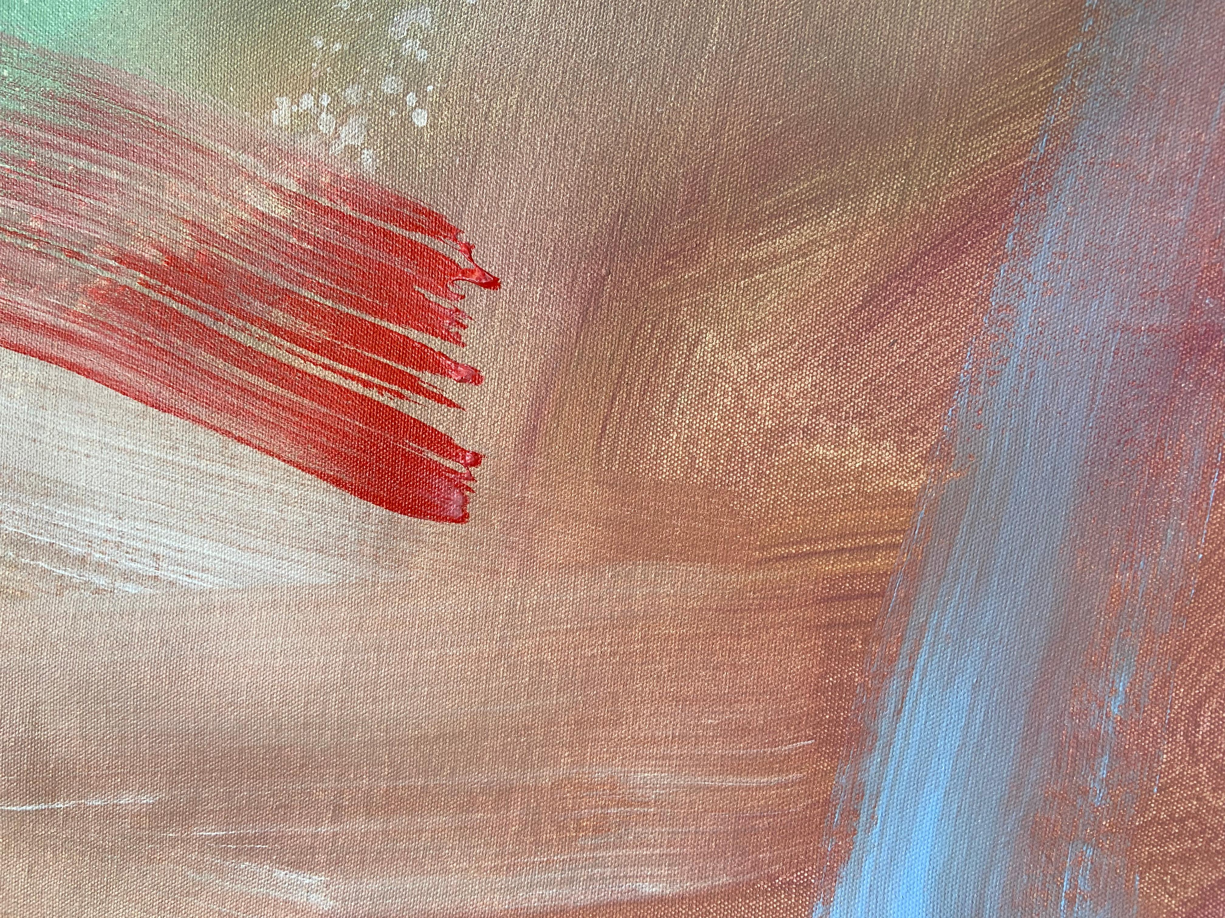 Peinture abstraite rouge en vente 3
