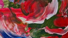 Azure Botanica Large Abstract Painting in Oil and Acrylic on Canvas