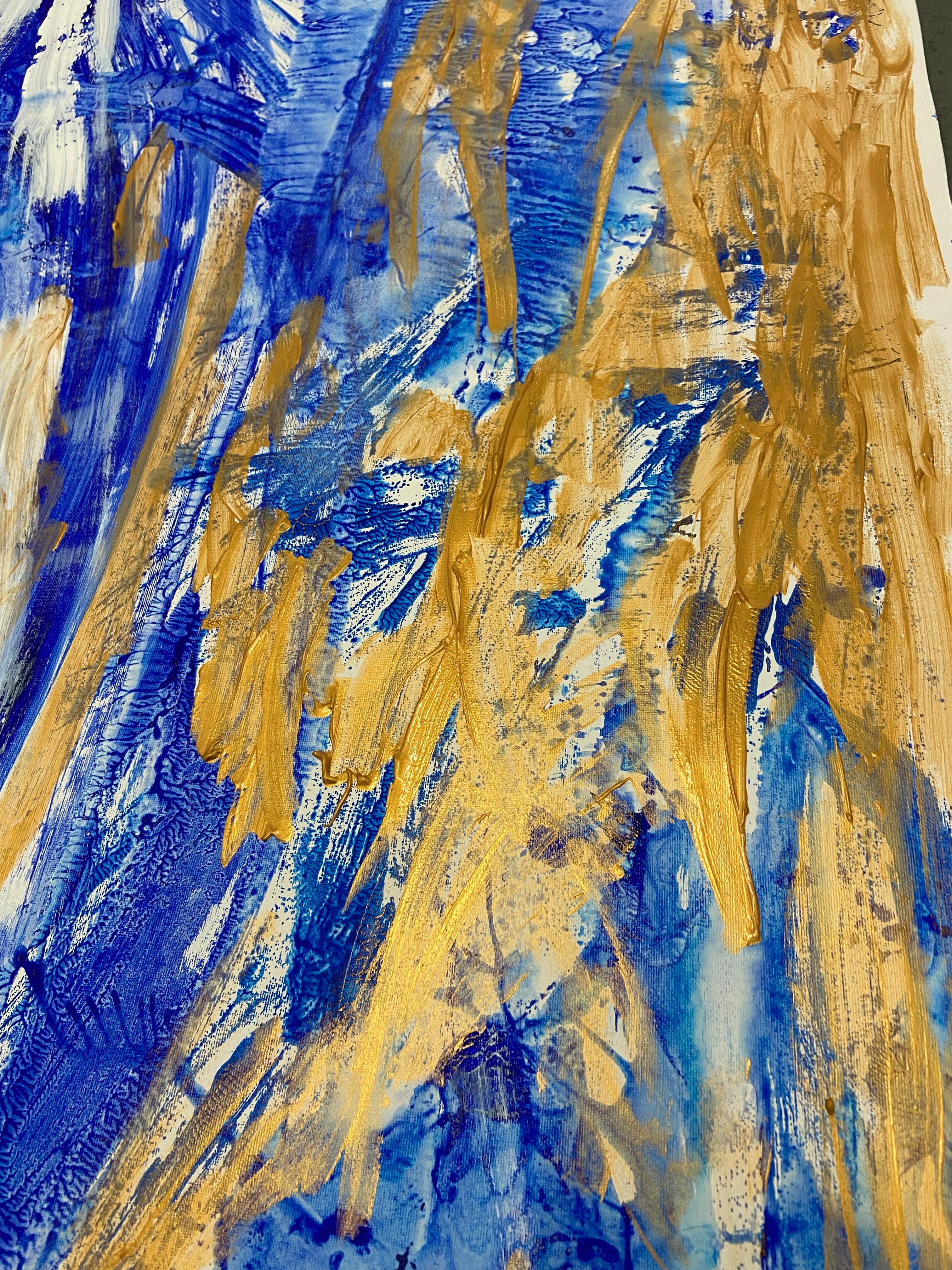 azul pintura abstracta paisaje mar Serendipity - Painting Expresionismo abstracto de Katarina Joys