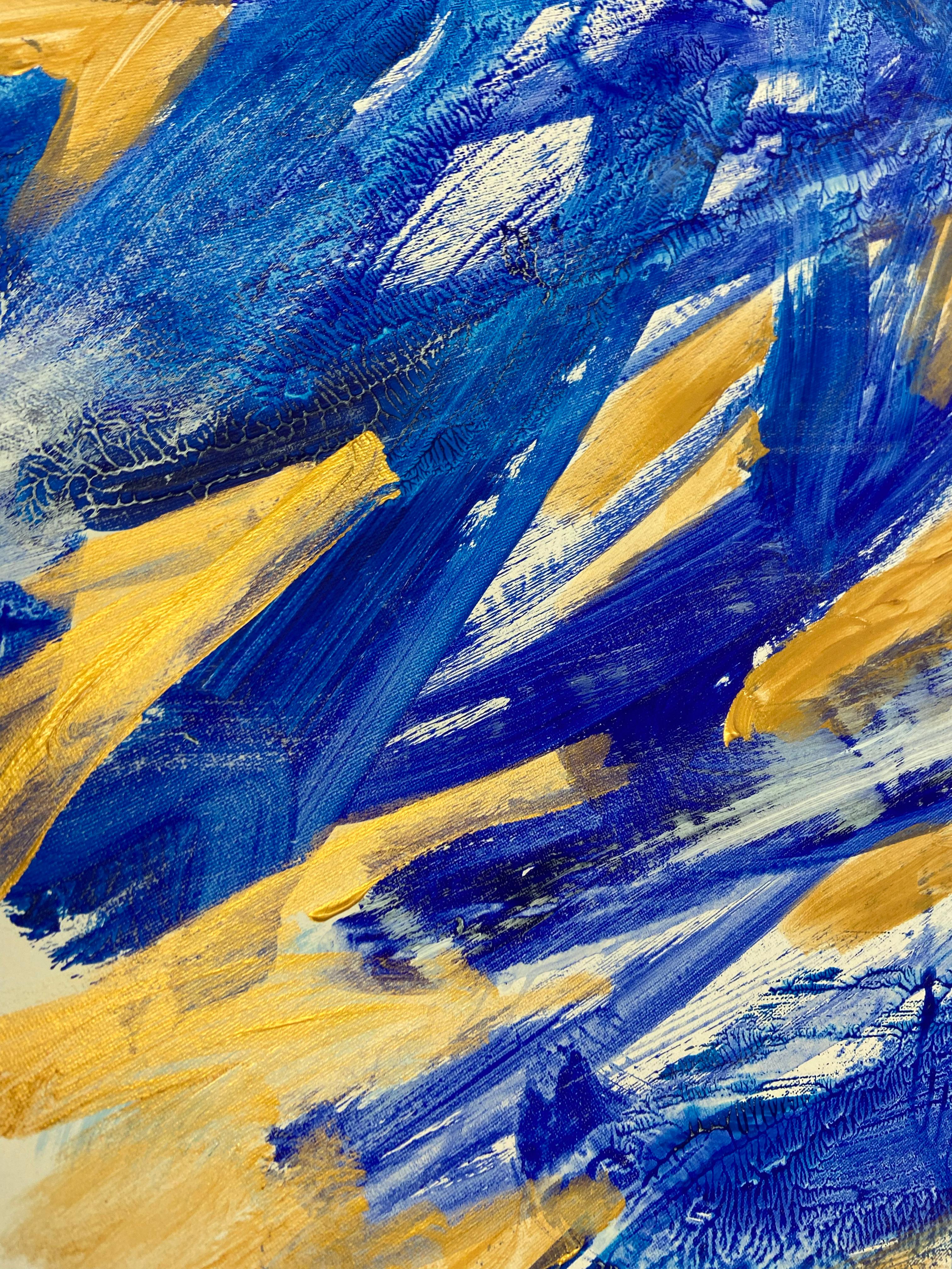 azul pintura abstracta paisaje mar Serendipity en venta 1