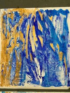 Peinture abstraite bleue paysage mer Serendipity