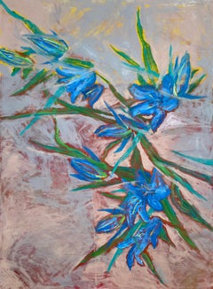 Blue flowers: Abstract Expressionism Oil Painting on Canvas