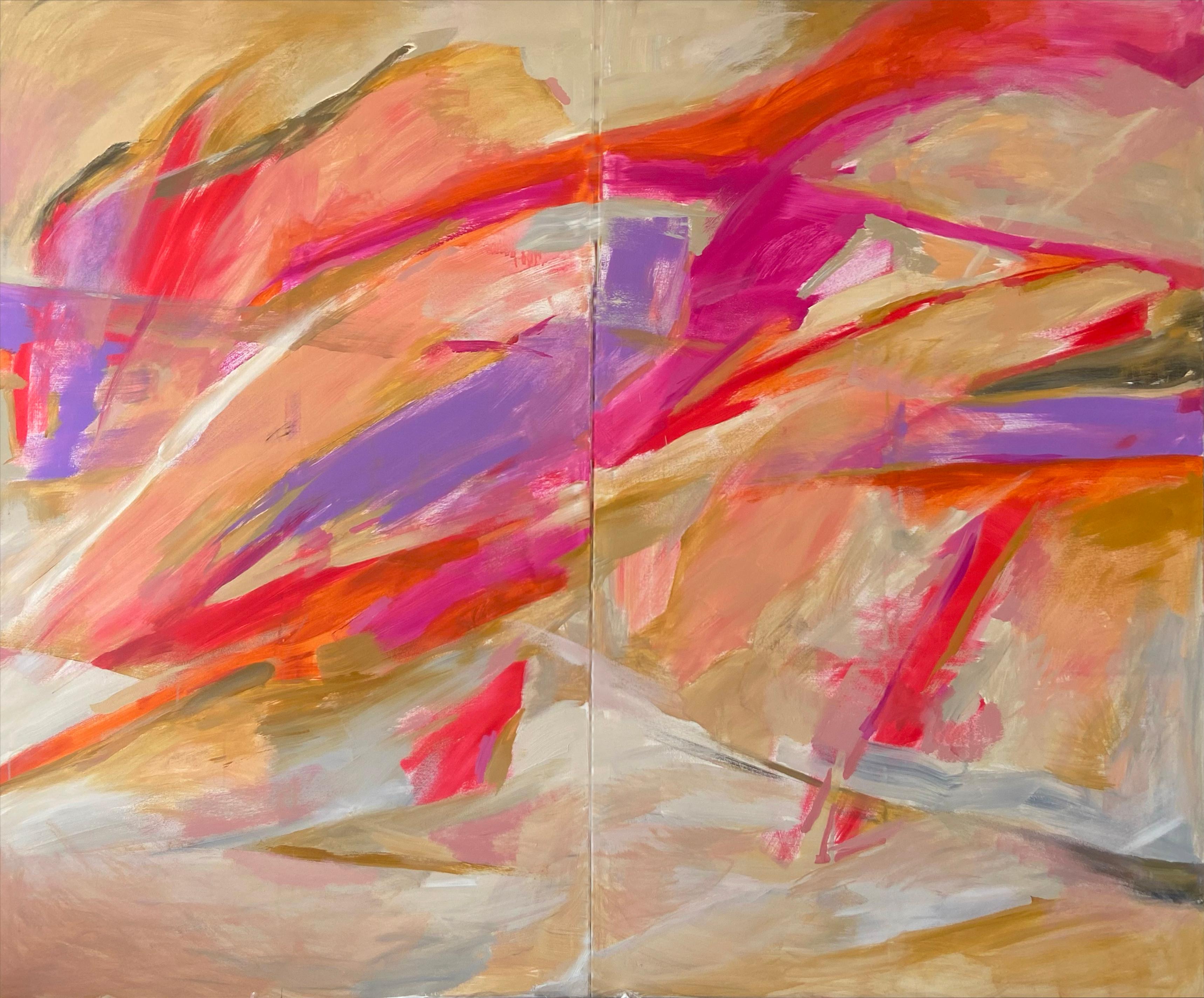 ZWEI EXTRA große Leinwände, jeweils 100x150cm. 
\Gesamtgröße 150x200cm


BEREIT für die Ausstellung, auf den Bahren, wie auf den Videos/Fotos gezeigt.

Wie wäre es mit mehr  leuchtende, kräftige Farben in Ihrem Leben? Diese abstrakte Landschaft 