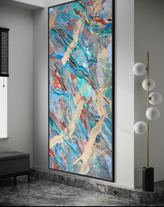 Coastal Equilibrium: Abstract Expressionist Oil and Acrylic Painting